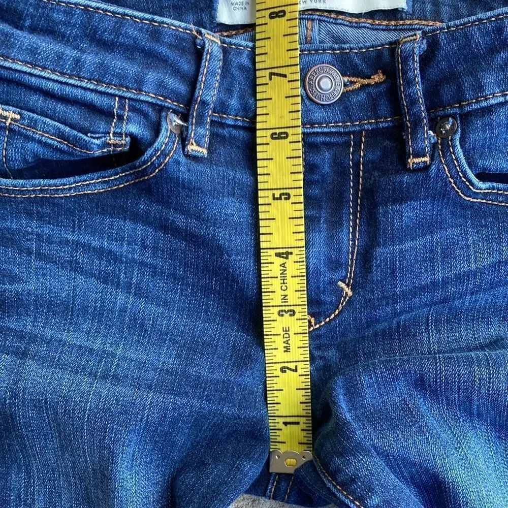 Abercrombie & Fitch Straight Leg Skinny Five Pocket Jeans Size 00R W 24 L 31 - Picture 14 of 16